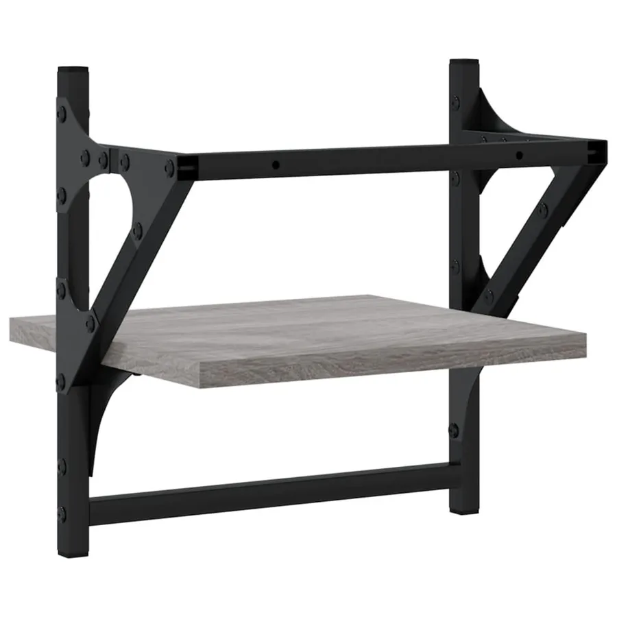 Étagères murales avec barres 2 pcs sonoma gris 30x25x30 cm - 7