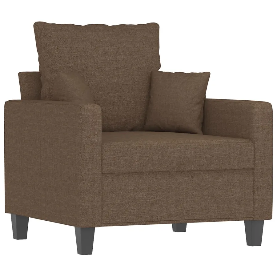 Fauteuil avec repose-pied Marron 60 cm Tissu - 4