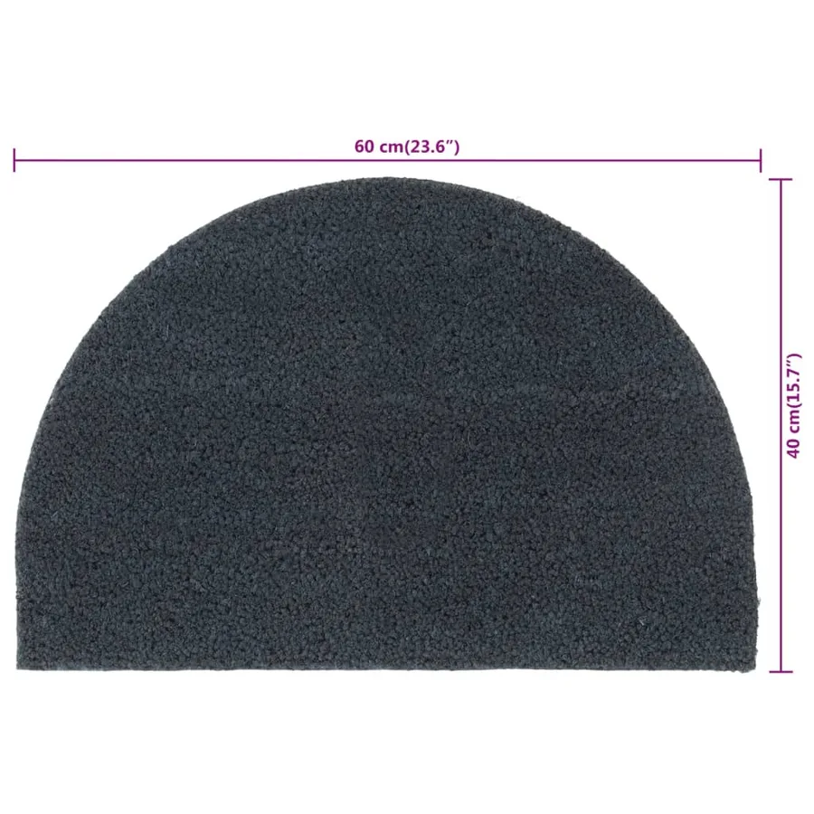 Tapis de porte gris foncé demi-rond 40x60 cm - 6