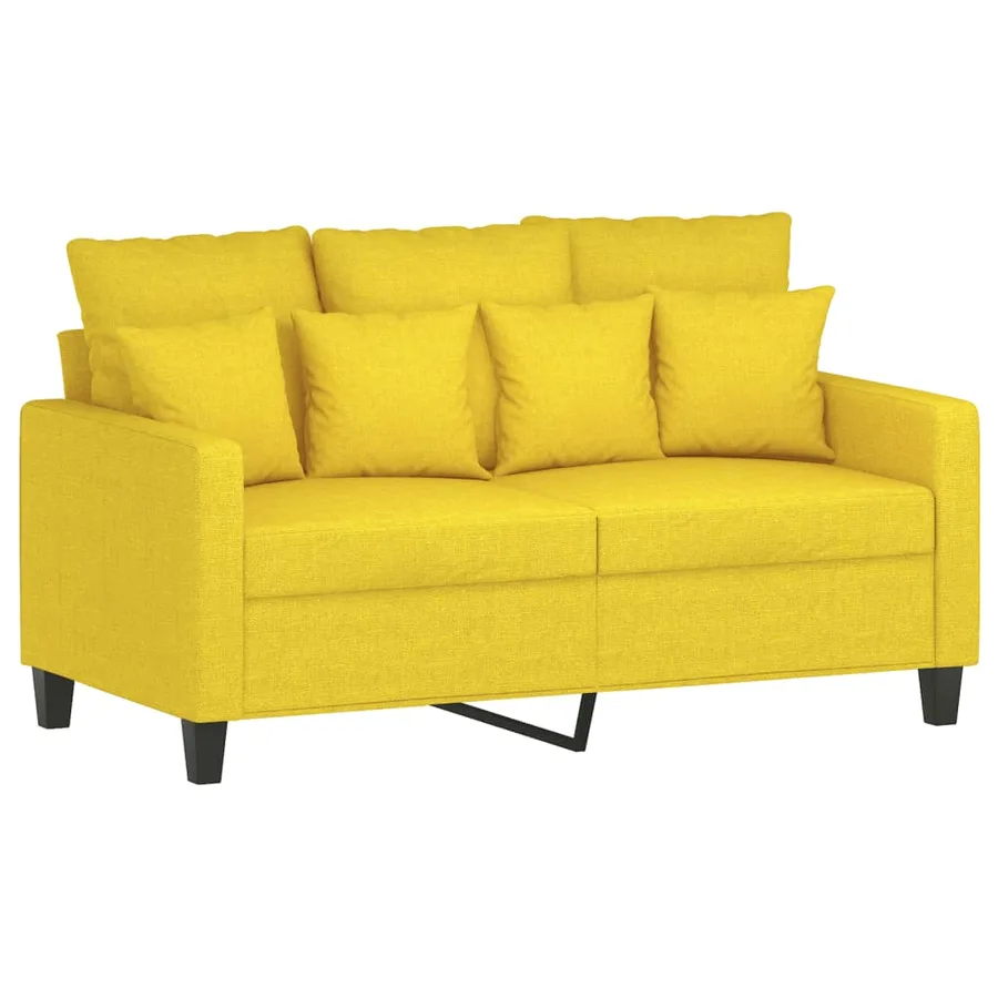 Ensemble de canapés 4 pcs avec coussins jaune clair tissu - 4