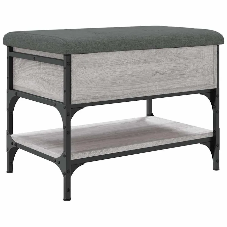 Banc à chaussures sonoma gris 62x42x45 cm bois d'ingénierie - 2