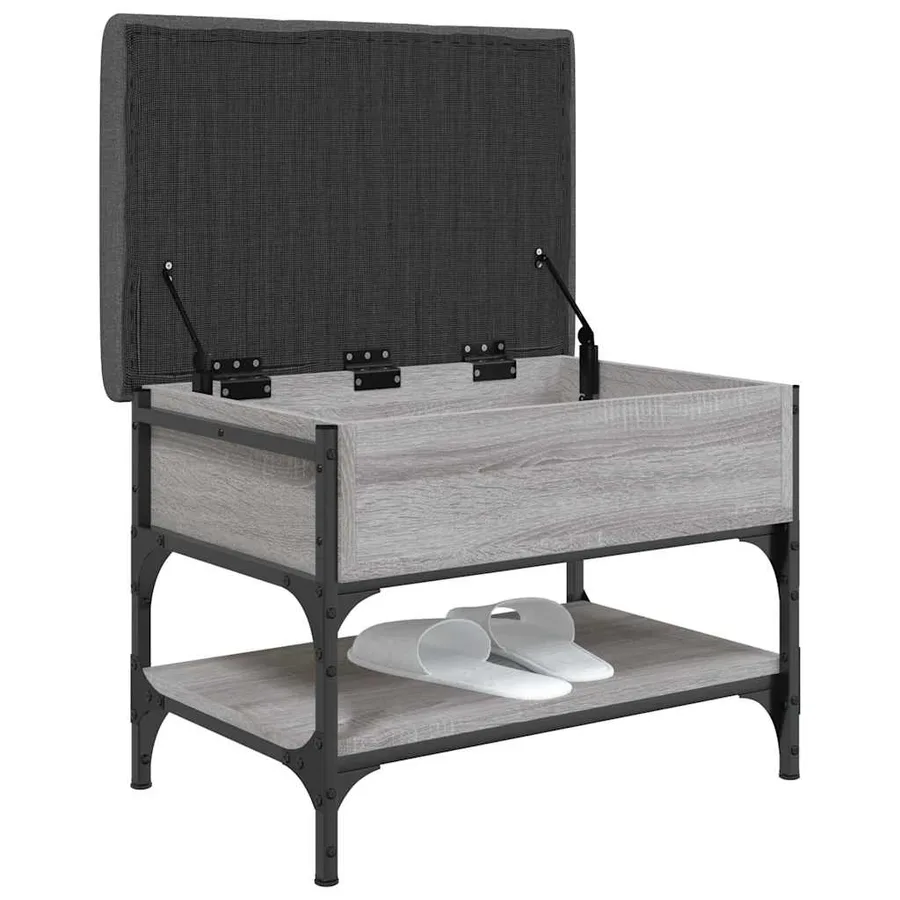 Banc à chaussures sonoma gris 62x42x45 cm bois d'ingénierie - 4