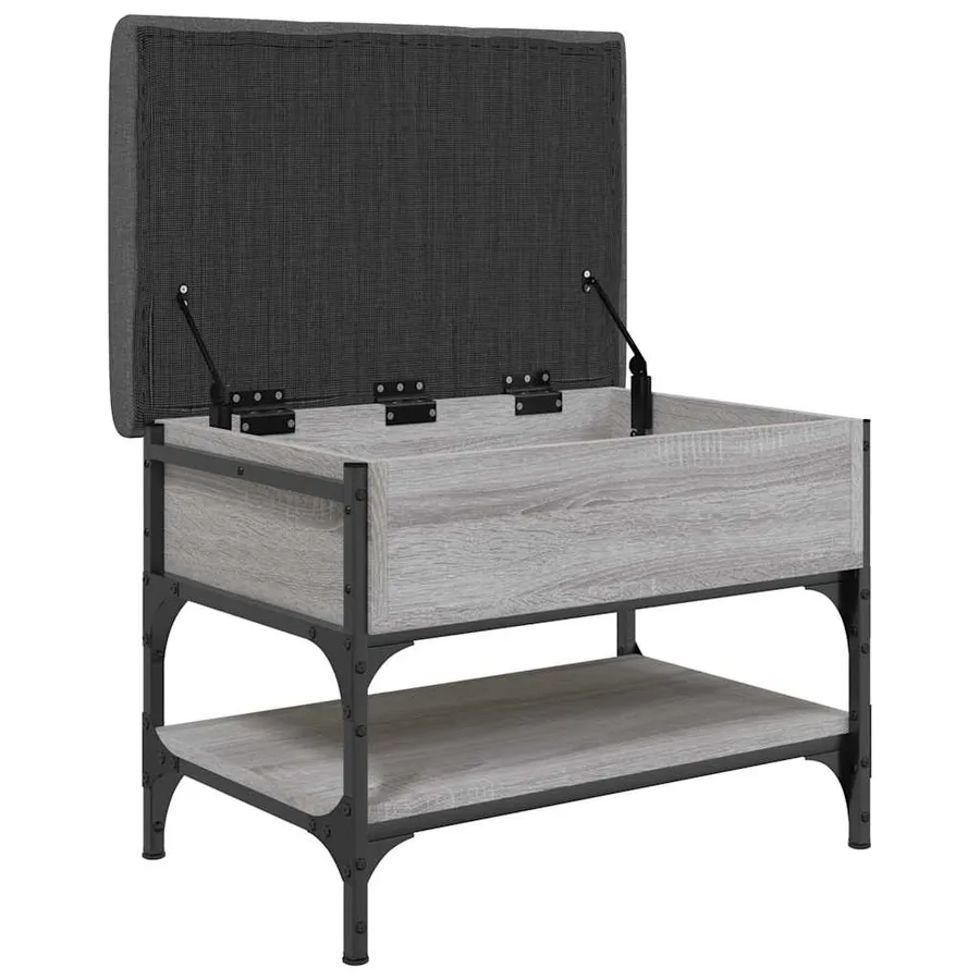 Banc à chaussures sonoma gris 62x42x45 cm bois d'ingénierie - 5