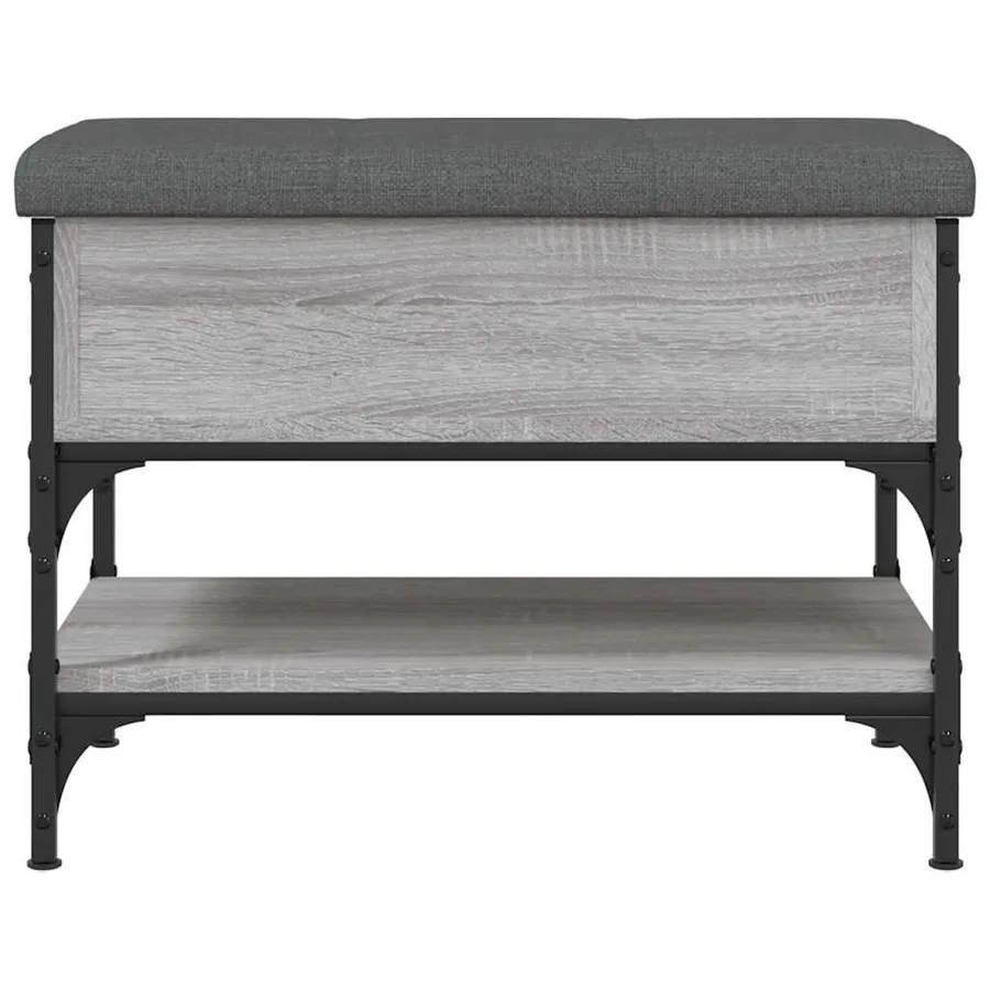 Banc à chaussures sonoma gris 62x42x45 cm bois d'ingénierie - 6