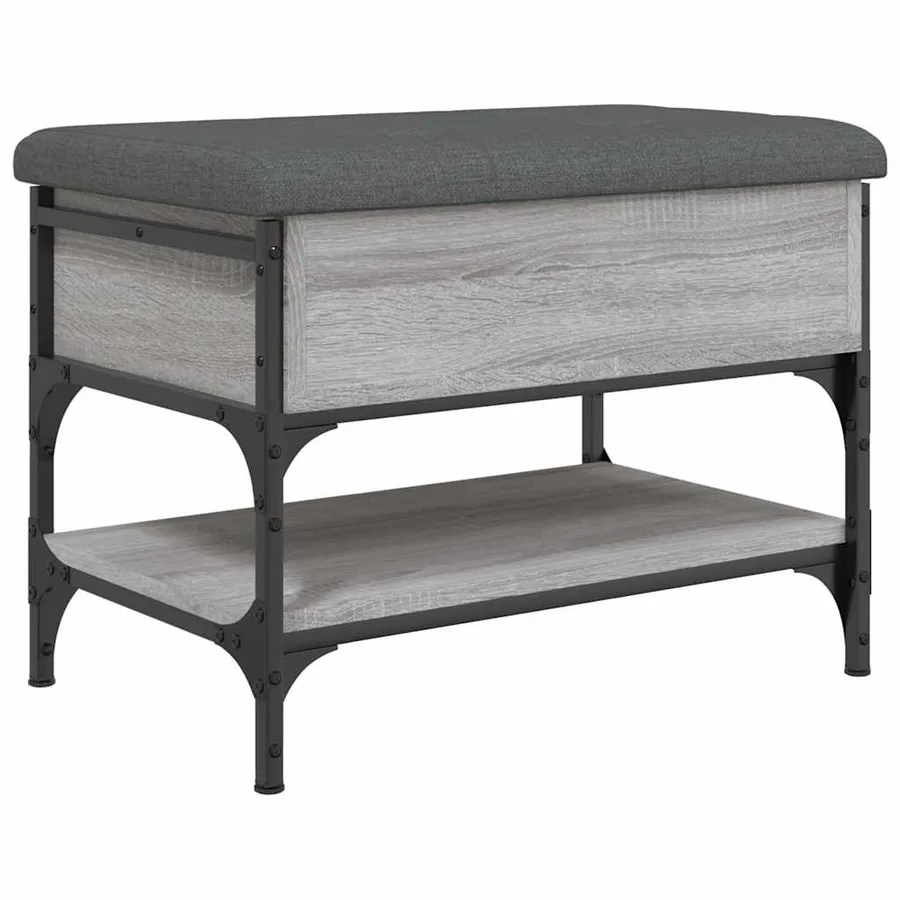 Banc à chaussures sonoma gris 62x42x45 cm bois d'ingénierie - 8
