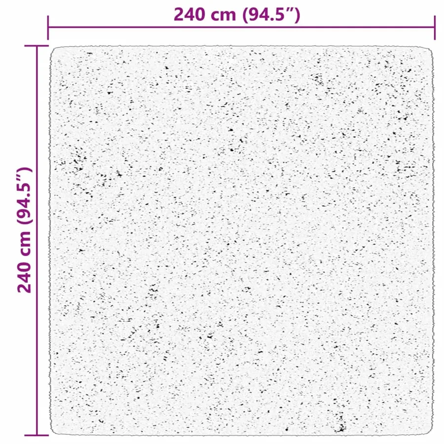 Tapis HUARTE à poils courts doux et lavable crème 240x240 cm - 10