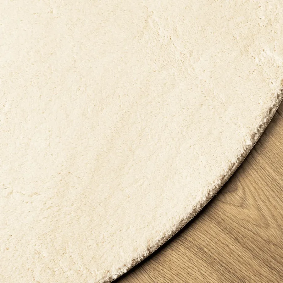Tapis HUARTE à poils courts doux et lavable crème Ø 200 cm - 4