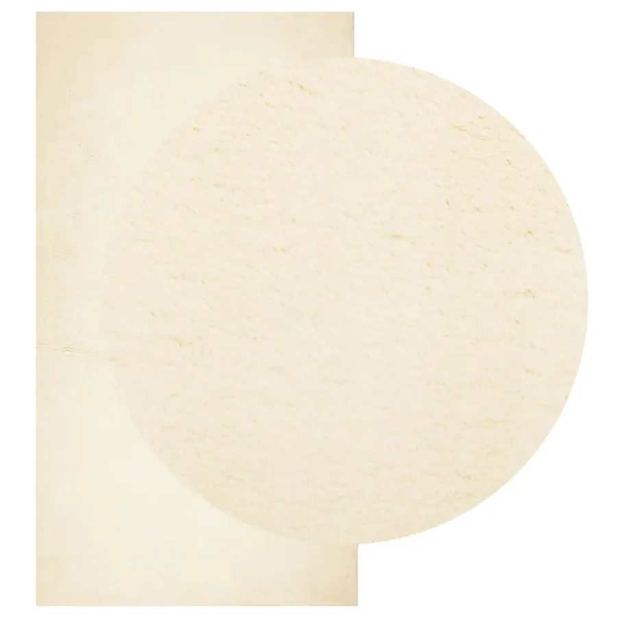 Tapis HUARTE à poils courts doux et lavable crème 80x150 cm - 3