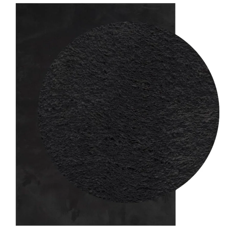 Tapis HUARTE à poils courts doux et lavable noir 140x200 cm - 3