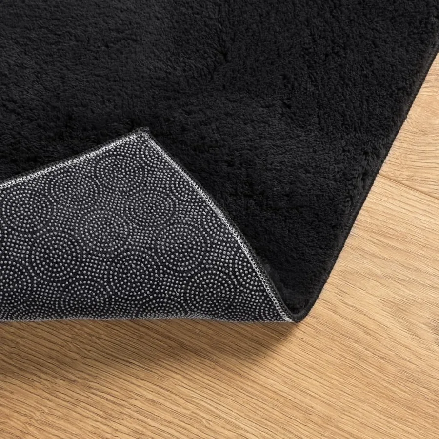 Tapis HUARTE à poils courts doux et lavable noir 140x200 cm - 5