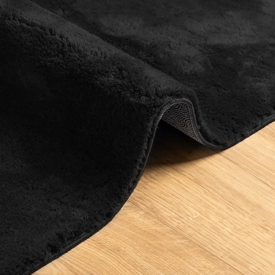 Tapis HUARTE à poils courts doux et lavable noir 140x200 cm - 6