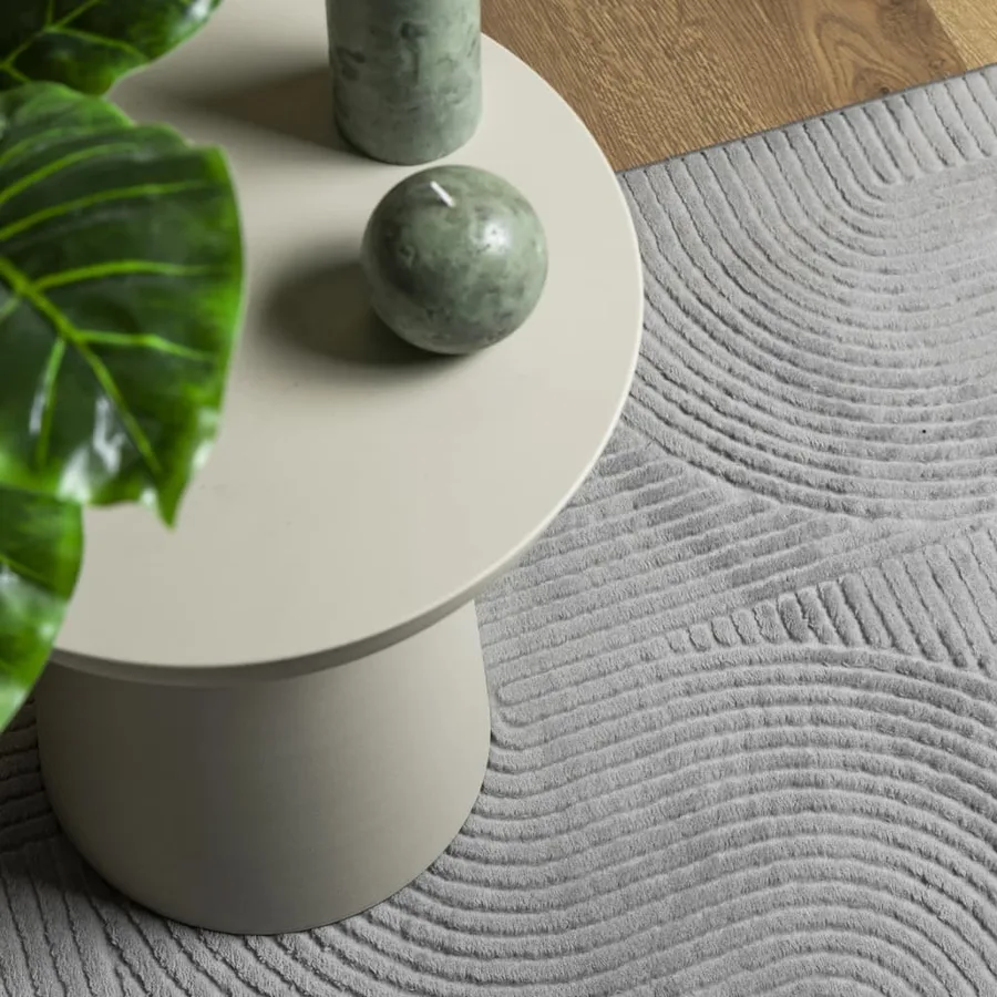 Tapis IZA poils courts style scandinave gris 120x170 cm - 7