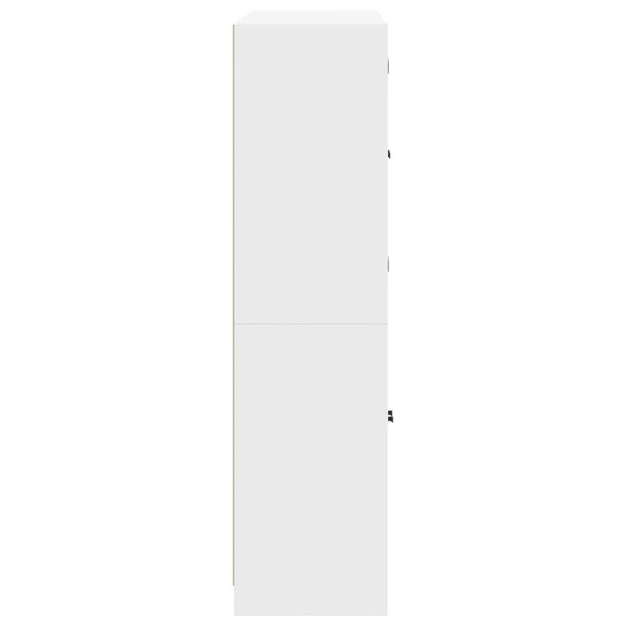 Bibliothèque avec portes blanc 136x37x142 cm bois d'ingénierie - 8