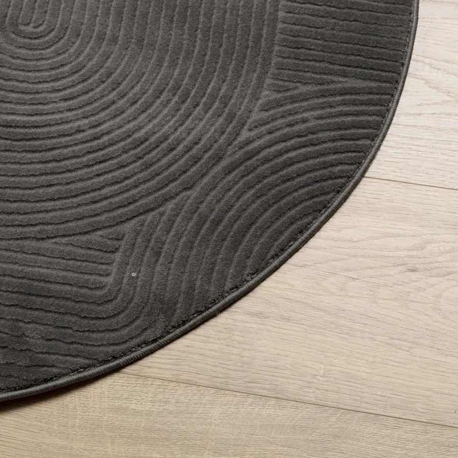 Tapis IZA poils courts style scandinave anthracite Ø 80 cm - 4
