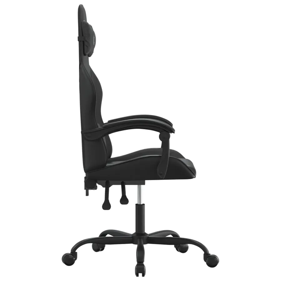 Chaise de jeu pivotante Noir Similicuir - 4