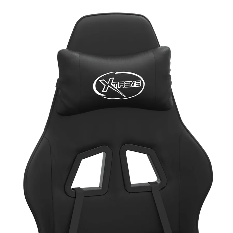 Chaise de jeu pivotante Noir Similicuir - 8