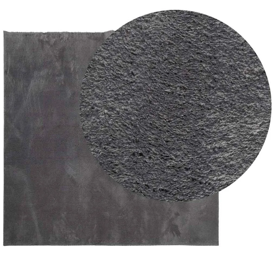 Tapis HUARTE à poils courts doux lavable anthracite 240x240 cm - 3