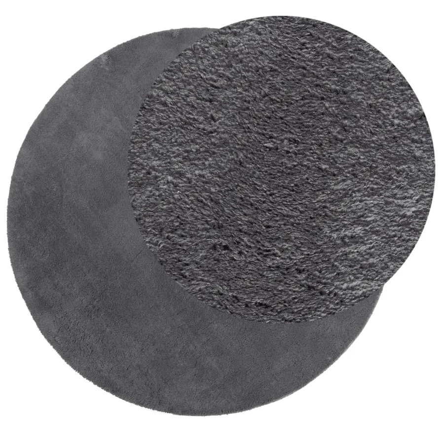 Tapis HUARTE à poils courts doux et lavable anthracite Ø 120 cm - 3