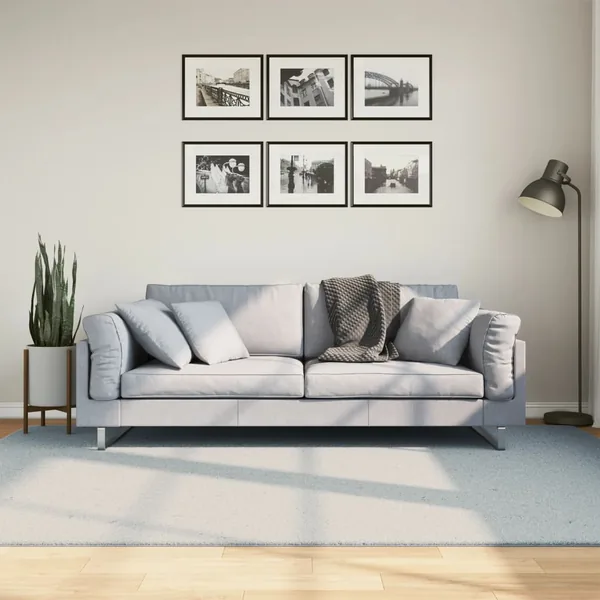 Tapis HUARTE à poils courts doux et lavable bleu 160x230 cm