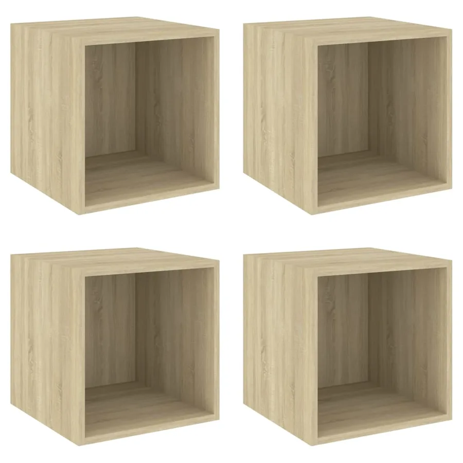 Armoires murales 4 pcs Chêne Sonoma 37x37x37 cm Bois ingénierie - 2