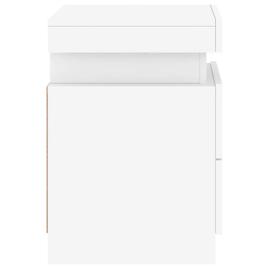Tables de chevet avec lumières LED 2 pcs blanc 35x39x55 cm - 10