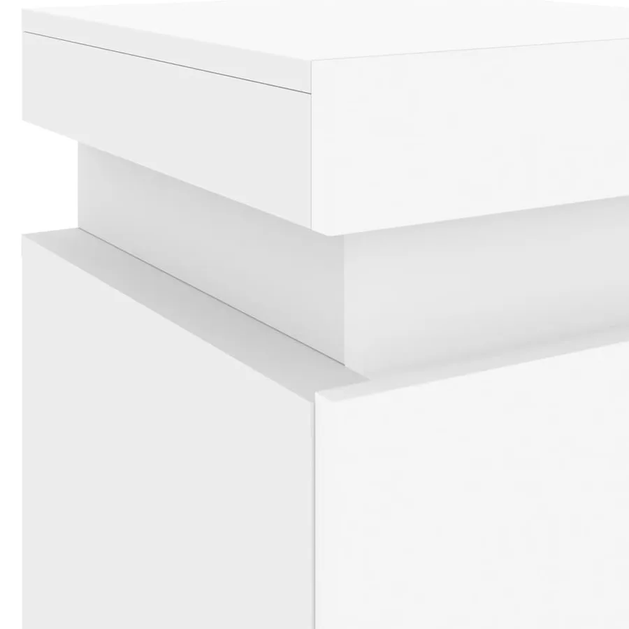 Tables de chevet avec lumières LED 2 pcs blanc 35x39x55 cm - 11