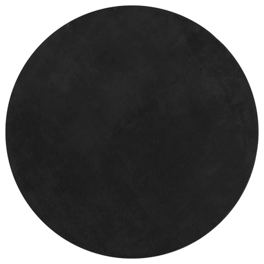 Tapis HUARTE à poils courts doux et lavable noir Ø 80 cm - 2