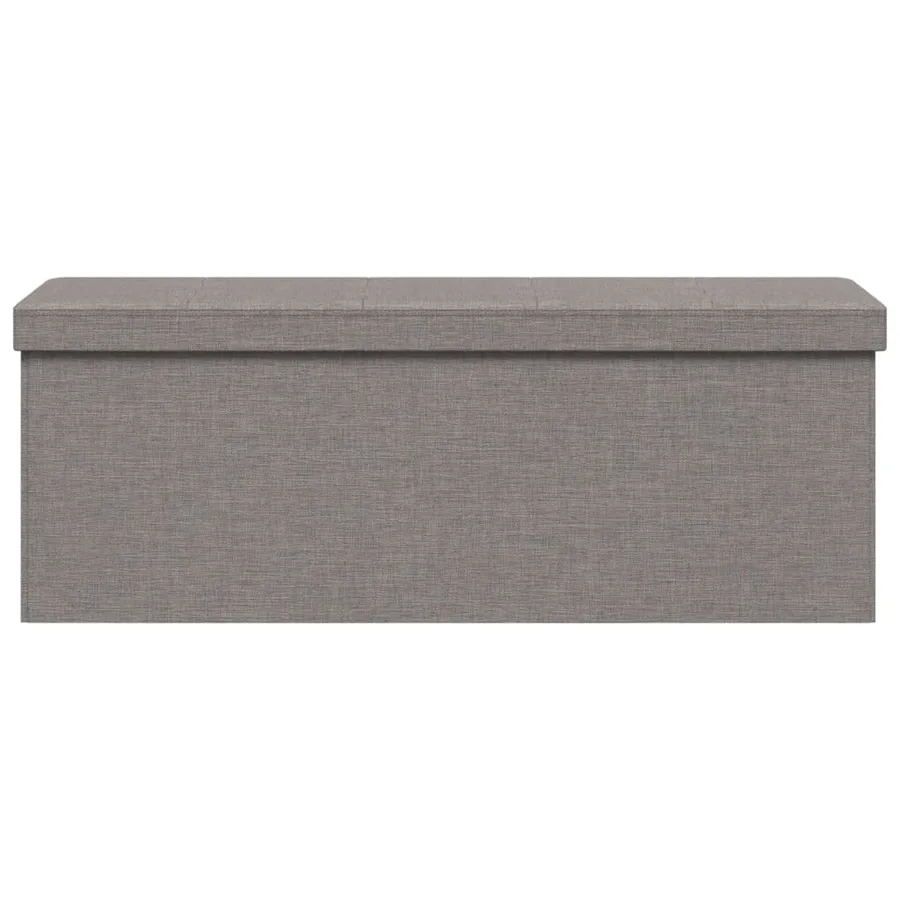 Banc de rangement pliable gris clair faux lin - 5