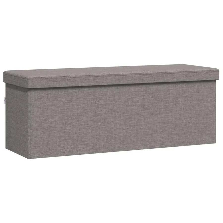 Banc de rangement pliable gris clair faux lin - 7