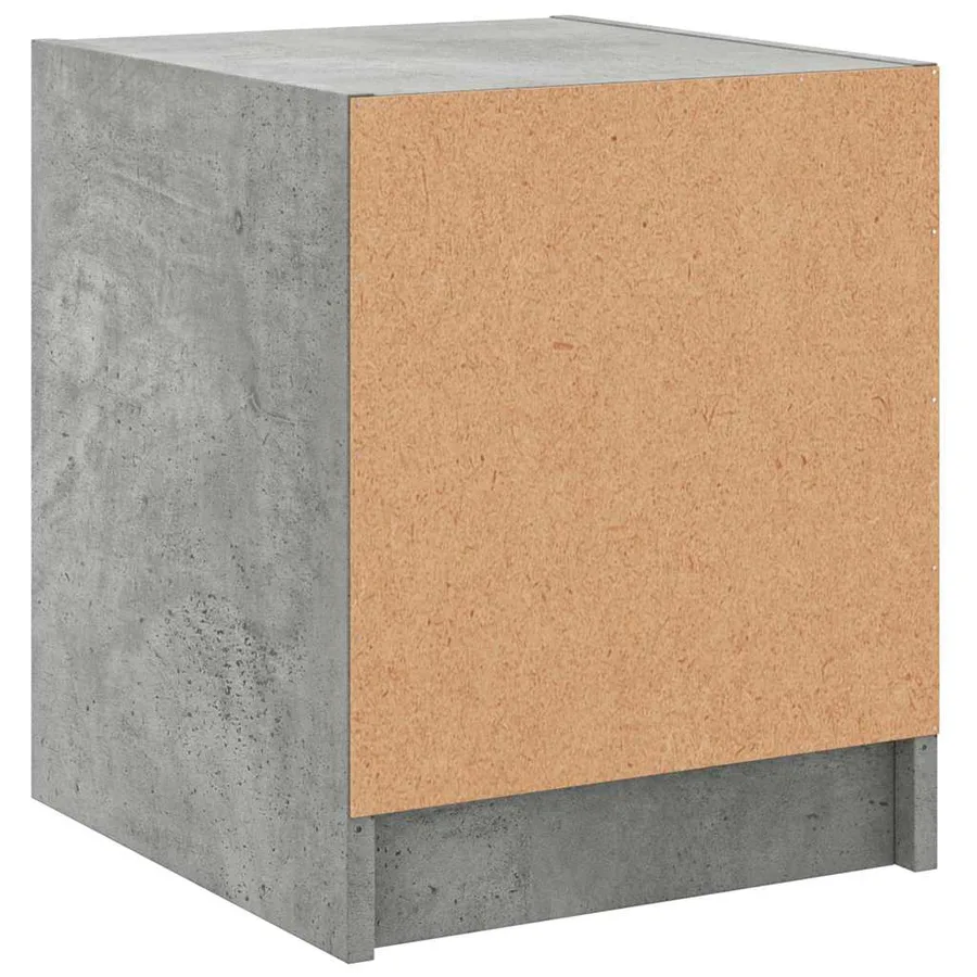 Tables de chevet et portes vitrées 2 pcs gris béton 35x37x42 cm - 9