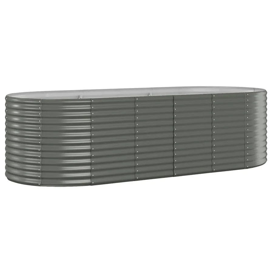Lit surélevé de jardin Acier galvanisé 249x100x68cm gris - 2