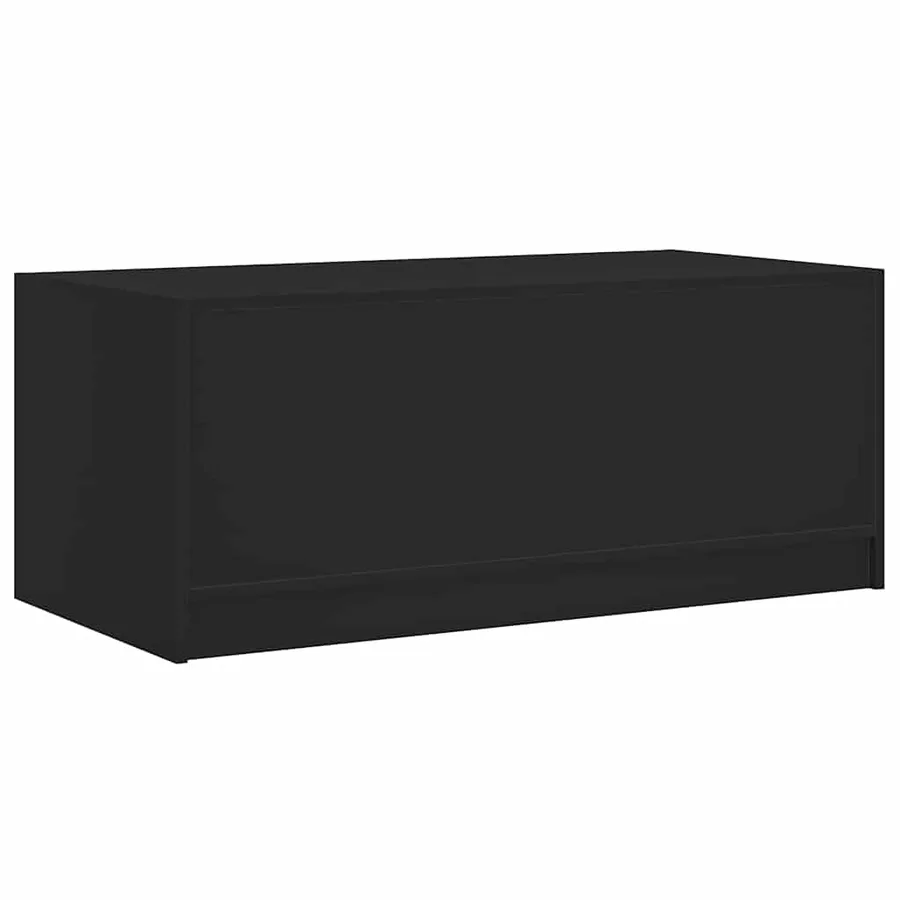 Table basse avec portes en verre noir 102x50x42 cm - 8