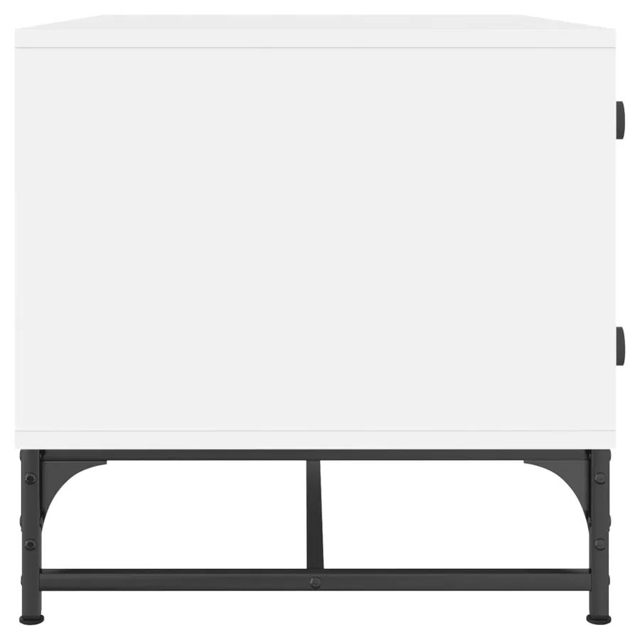 Table basse avec portes en verre blanc 68,5x50x50 cm - 6