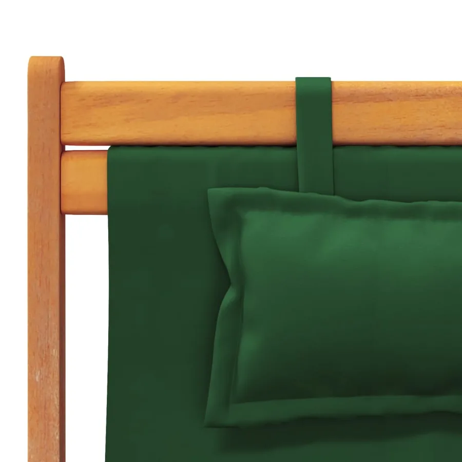 Chaises de plage pliables lot de 2 vert tissu - 8