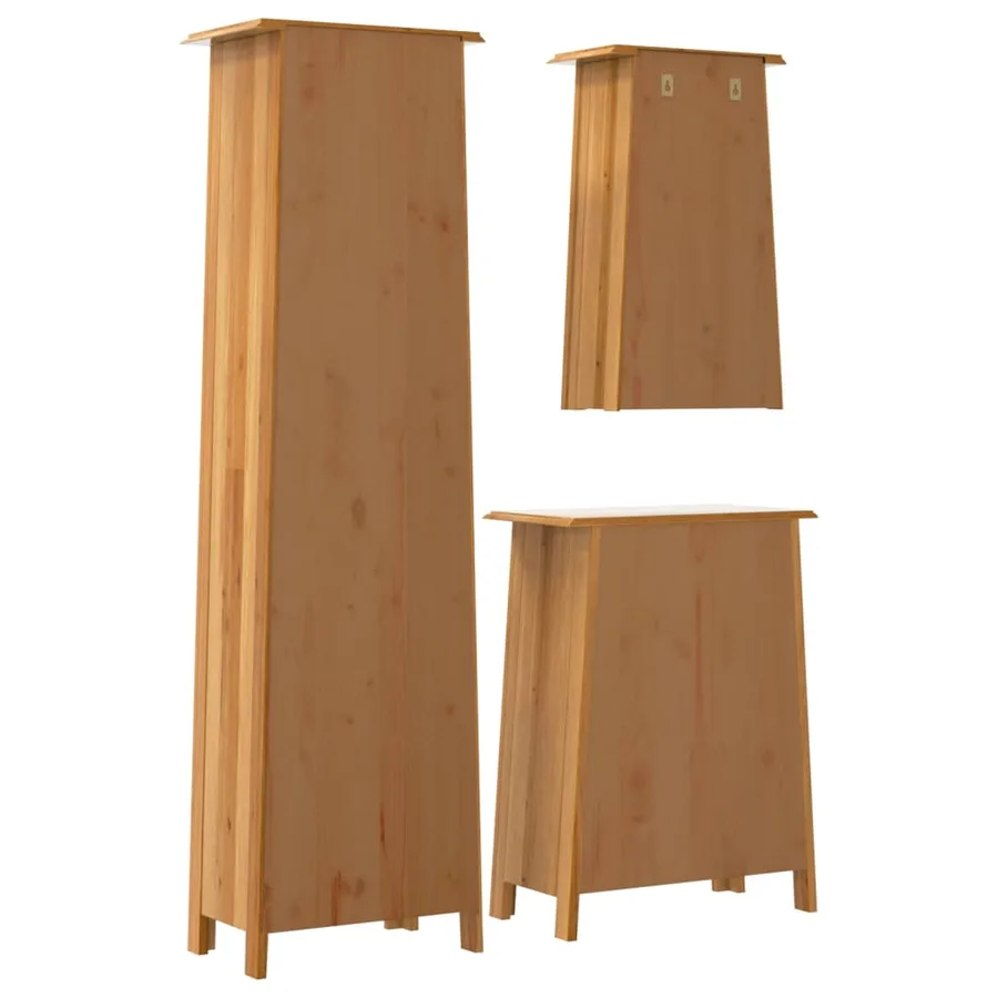 Ensemble de meubles de salle de bain 3 pcs bois de pin massif - 7