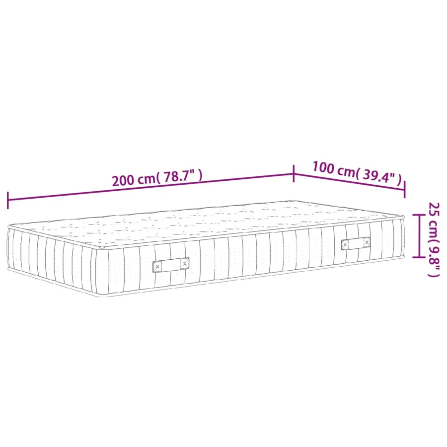 Matelas à ressorts ensachés dureté moyenne 100x200 cm - 9