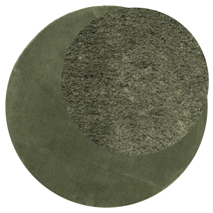 Tapis HUARTE à poils courts doux et lavable vert forêt Ø 80 cm - 3