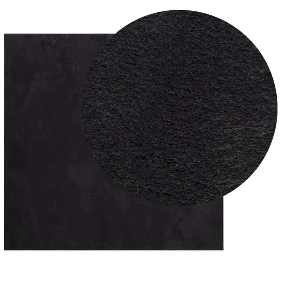 Tapis HUARTE à poils courts doux et lavable noir 240x240 cm - 3