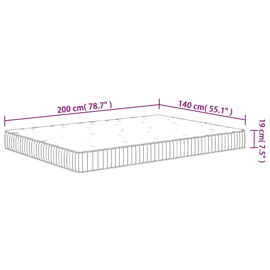 Matelas à ressorts ensachés moyen 140x200 cm - 10