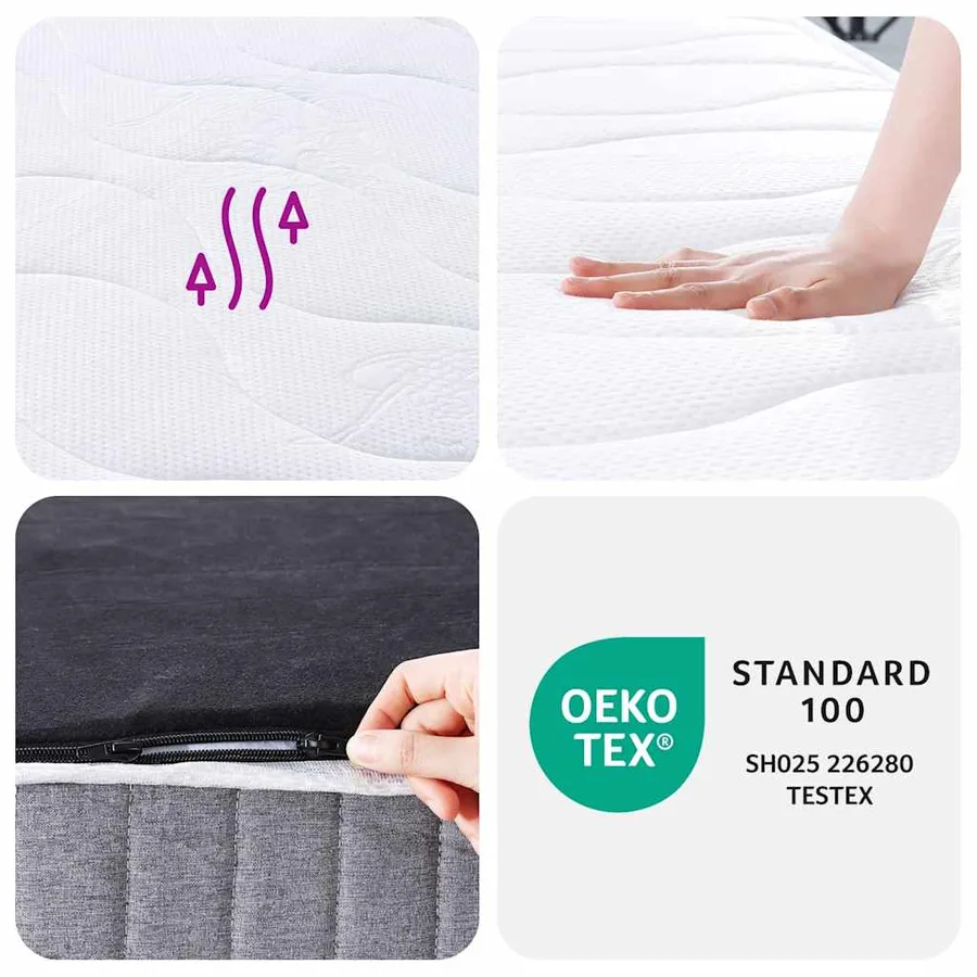 Matelas à ressorts ensachés moyen 90x220 cm - 8