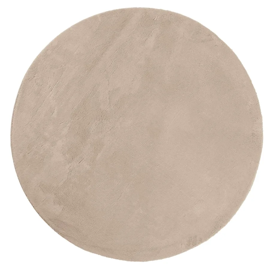 Tapis HUARTE à poils courts doux et lavable sable Ø 120 cm - 2