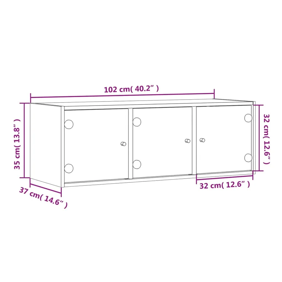 Armoire murale avec portes en verre blanc 102x37x35 cm - 13