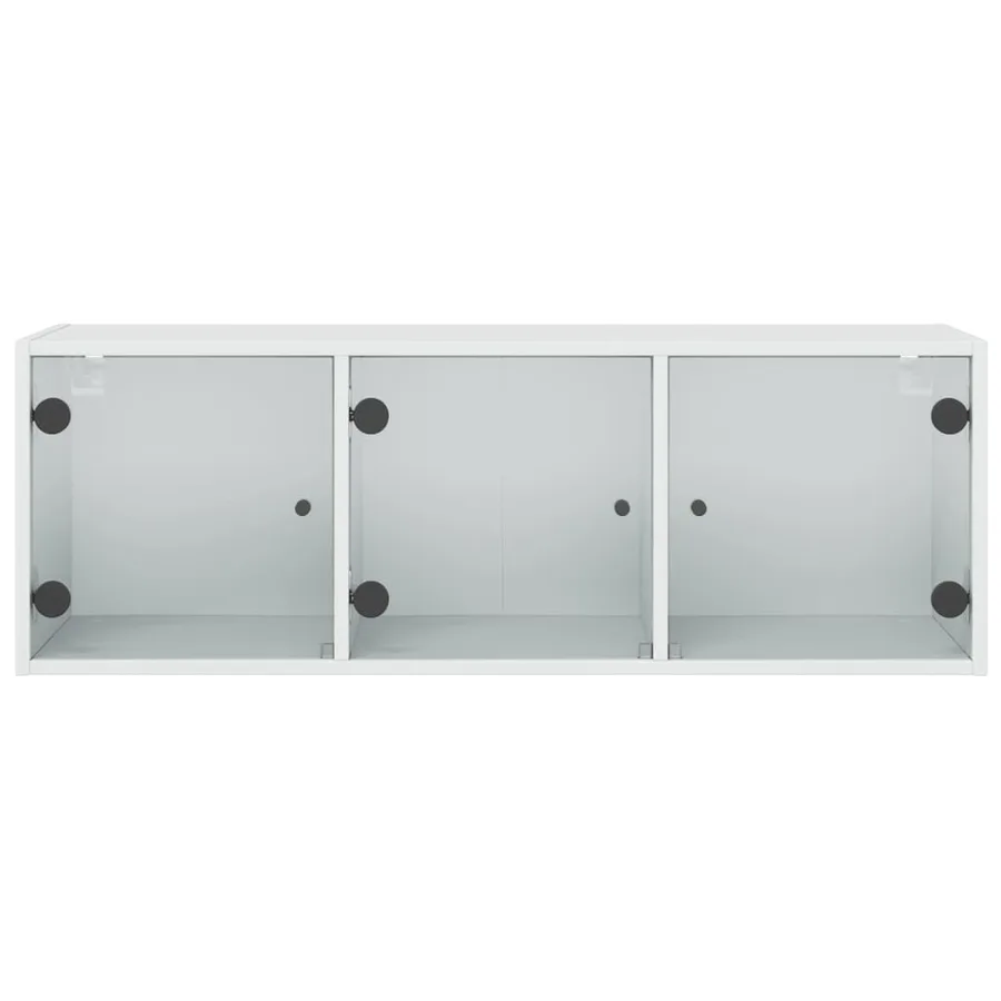Armoire murale avec portes en verre blanc 102x37x35 cm - 6
