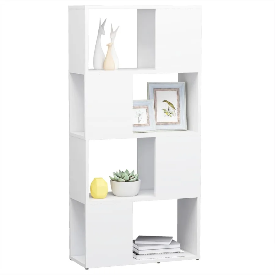 Bibliothèque/Séparateur de pièce blanc bois d'ingénierie - 4