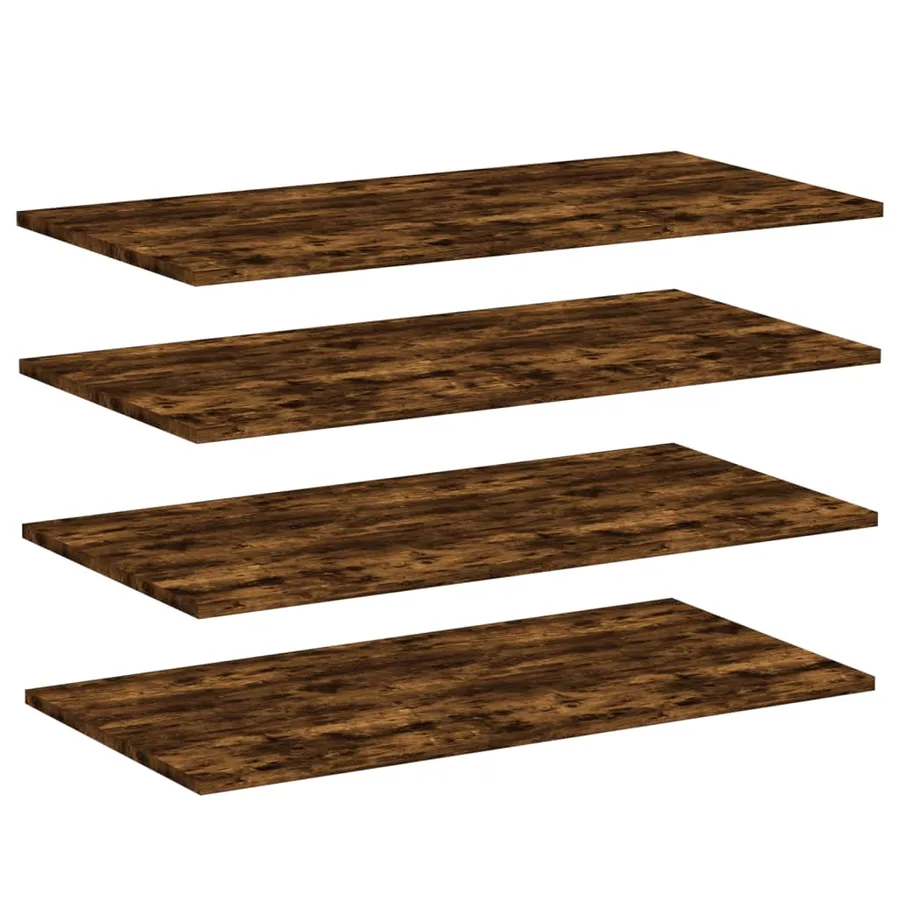 Étagères murales 4 pcs chêne fumé 80x40x1,5cm bois d'ingénierie - 2