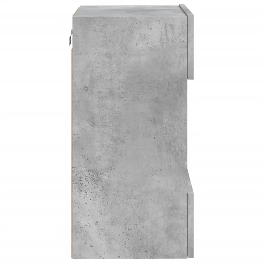 Meuble TV mural avec lumières LED gris béton 40x30x60,5 cm - 10