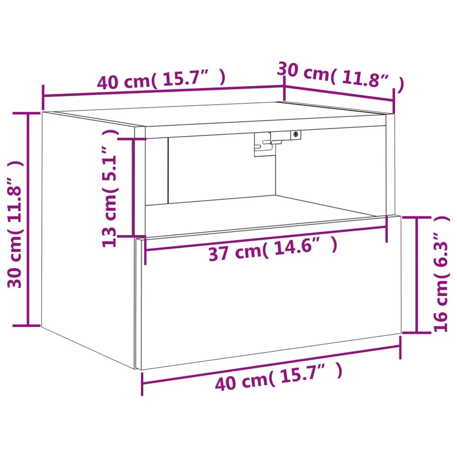 Meubles TV muraux 2 pcs chêne fumé 40x30x30cm bois d'ingénierie - 14