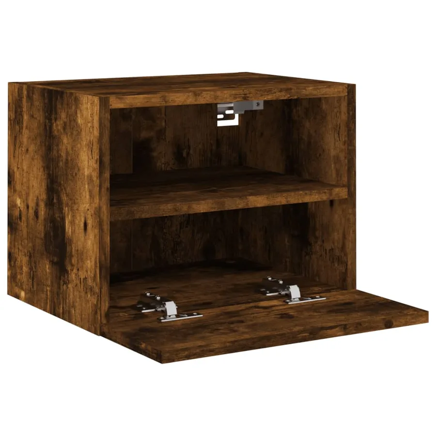 Meubles TV muraux 2 pcs chêne fumé 40x30x30cm bois d'ingénierie - 7