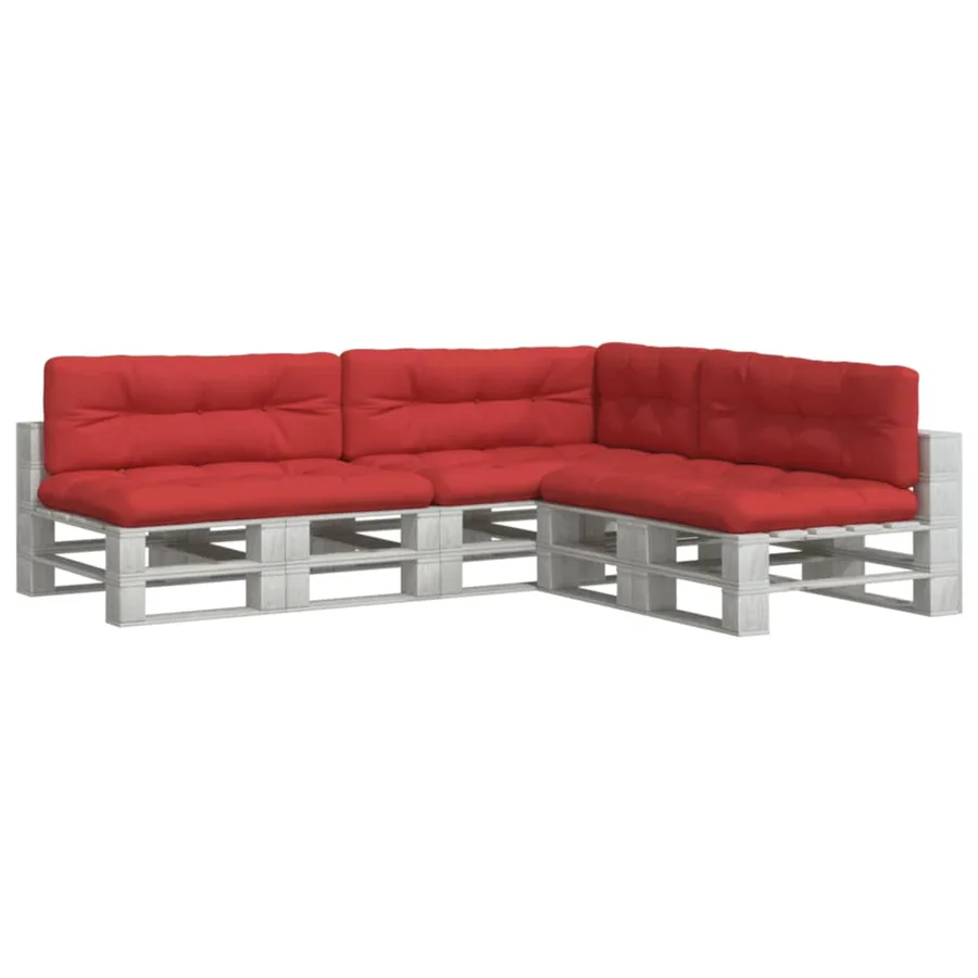 Coussins de palette lot de 7 rouge tissu - 3