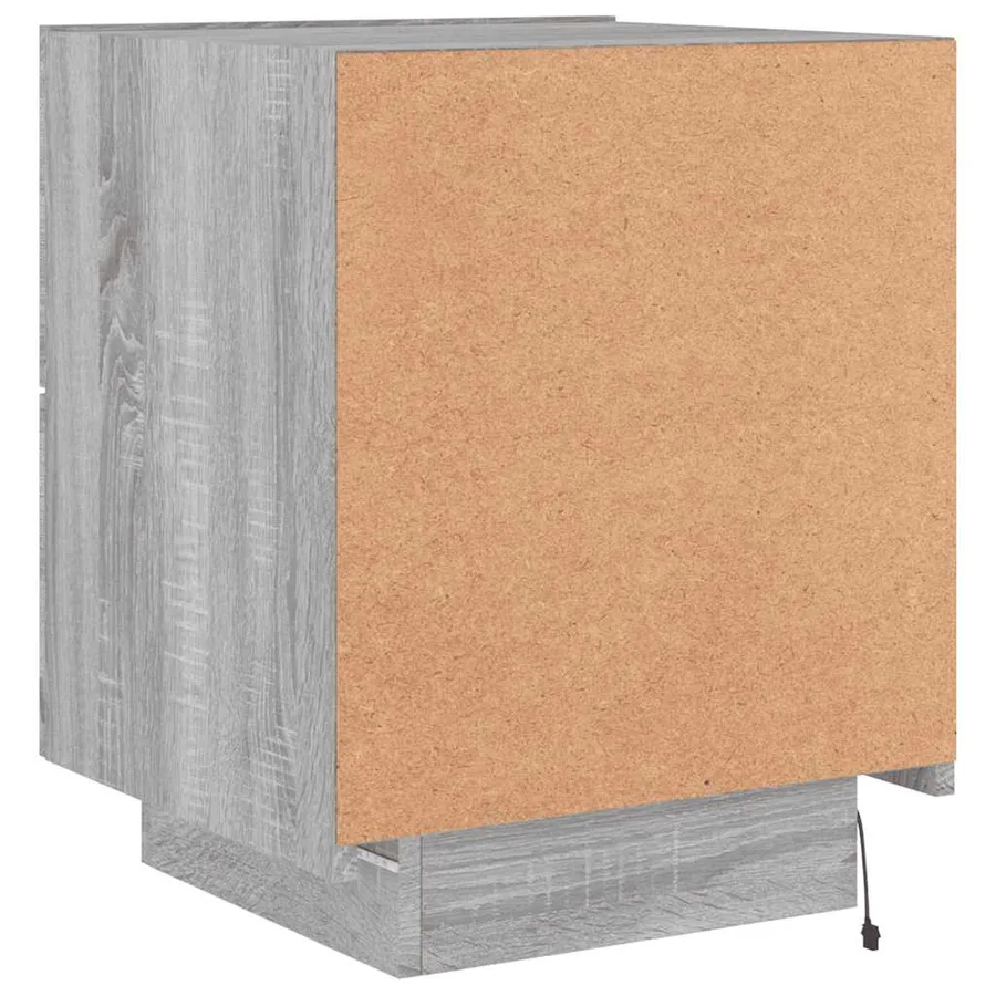 Armoires de chevet et lumières LED 2 pcs sonoma gris - 10